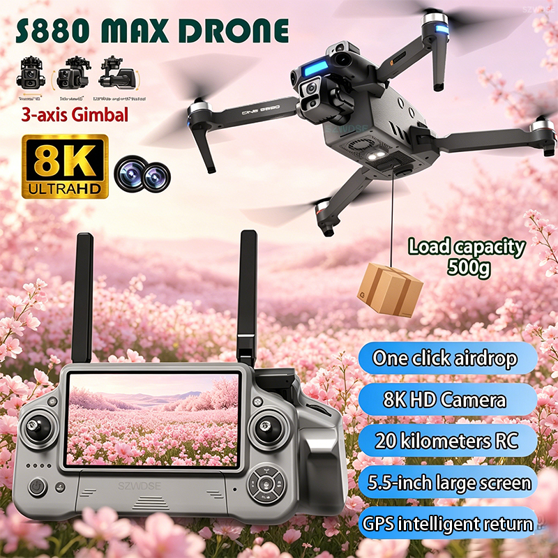 Drone Gimbal 3 Axis - 2026 New 8K Dual Camera Drone