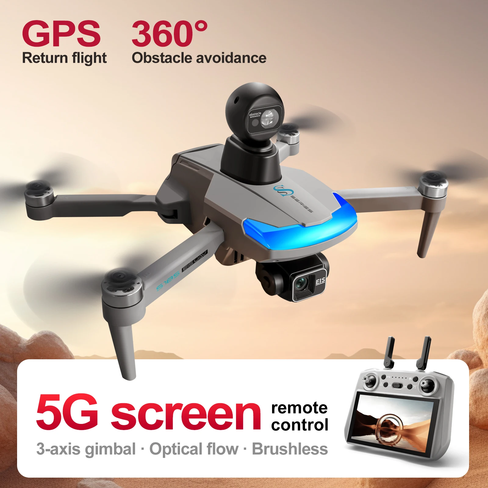 S185 Professional Drone 2.7K H - Drone Gimbal 3 Axis のレビューと価格
