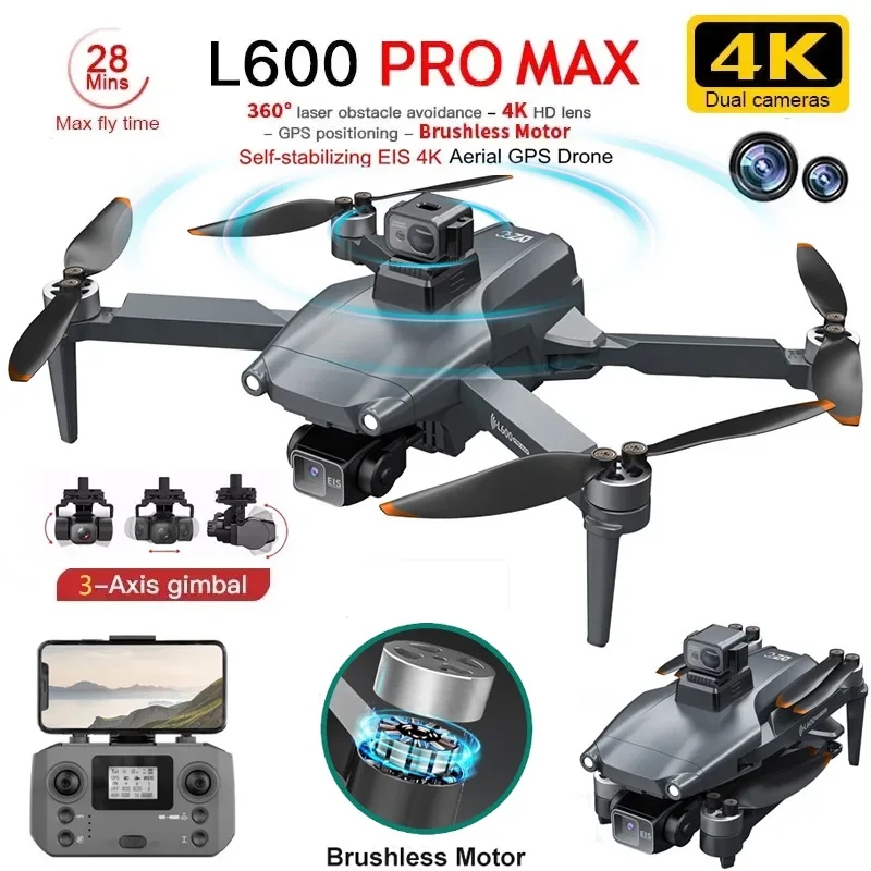 L600 PRO MAX GPS Drone Profess - Drone Gimbal 3 Axis のレビューと価格