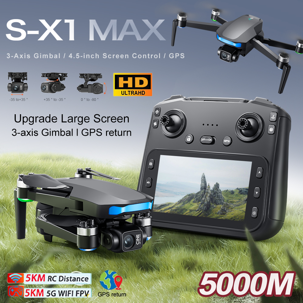 New S-X1 MAX Drone GPS 8K Prof - Drone Gimbal 3 Axis のレビューと価格