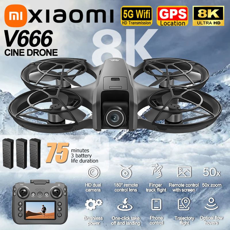 Xiaomi V666 Drone 8K Aerial HD - Drone Gimbal 3 Axis のレビューと価格